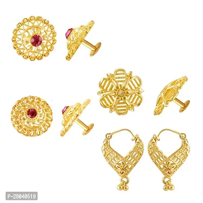 Vivasrtri Golden Alloy STUD Earring Combo (4 Pair Earrings )