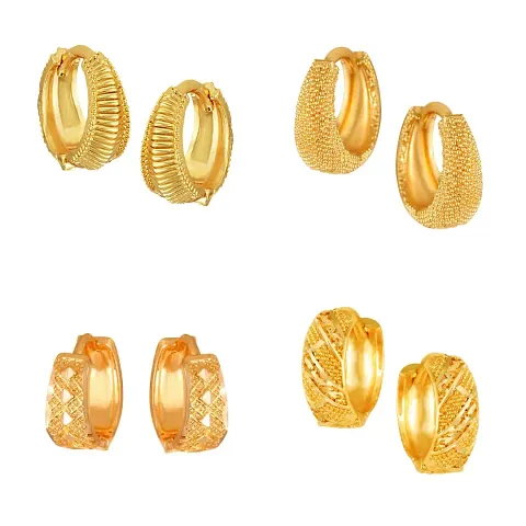 Designer Brass Earrings For Women Pack Of 4