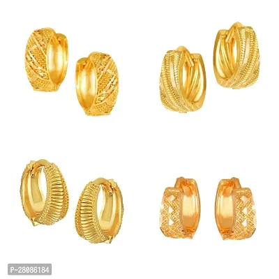 Golden Alloy Stud Earring Pack Of 4