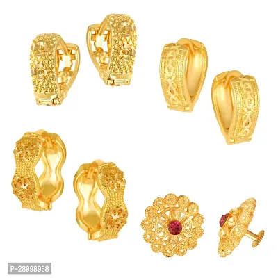 Vivasrtri Golden Alloy STUD Earring Combo (4 Pair Earrings )-thumb0