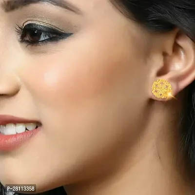 Beautiful Golden Alloy STUD Earring Combo (4 Pair Earrings )-thumb2