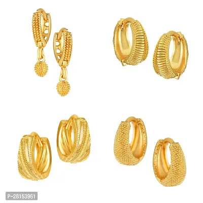 Golden Alloy STUD Earring Combo (4 Pair Earrings )-thumb0