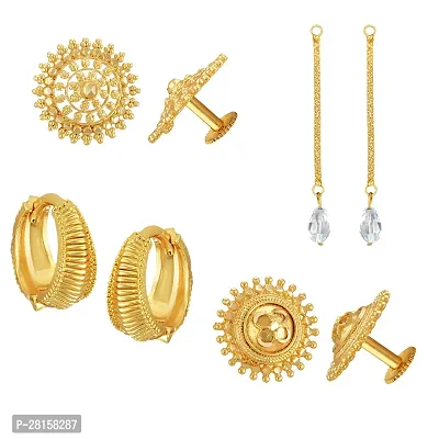 Vivasrtri Golden Alloy STUD Earring Combo (4 Pair Earrings )-thumb0