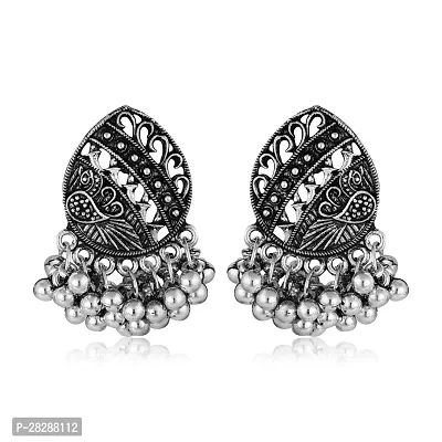 Vivastri Antique Silver Alloy Jhumki Earring (1 Pair Earrings )-thumb2