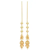 Beautiful Gold Plated Alloy Meena Kannchain Jhumka Earrings-thumb2