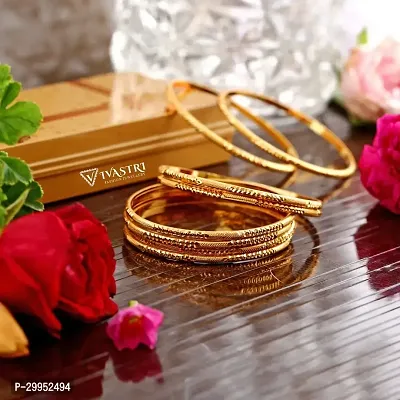 Traditional Gold Plated  Bangle for Women (Pack Of 4 Piece)-thumb0