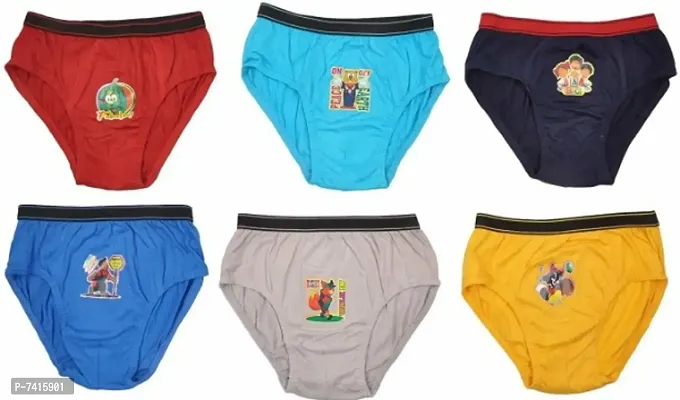 Rck Rockers Multicolor Cotton Blend Outer Elastic Brife/Underwear For Boys And Girl Combo Pack Of 6 Assorted-thumb0