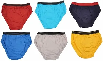 Rck Rockers Multicolor Cotton Blend Outer Elastic Brife/Underwear For Boys And Girl Combo Pack Of 6 Assorted-thumb1