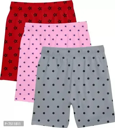 RCK Rockers Pure Cotton Printed Boys  Girls Basic Shorts Pack Of 3 Assorted-thumb2