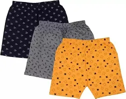 RCK Rockers Pure Cotton Printed Boys  Girls Basic Shorts Pack Of 3 Assorted-thumb2