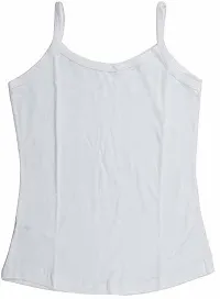 Cotton Camisole/Slip Innerwear For Girls  Kids White Pack Of 3-thumb2