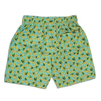 Stylish Cotton Blue Printed Elasticated Waist And Drawstring Shorts For Kids-thumb1