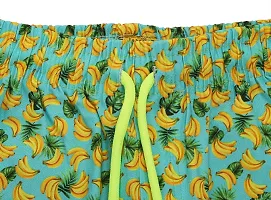 Stylish Cotton Blue Printed Elasticated Waist And Drawstring Shorts For Kids-thumb4