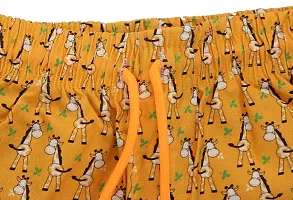 Stylish Cotton Orange Printed Elasticated Waist And Drawstring Shorts For Kids-thumb4