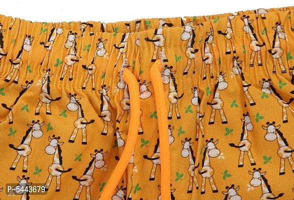 Stylish Cotton Orange Printed Elasticated Waist And Drawstring Shorts For Kids-thumb5