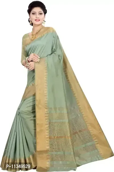 NEELHARI Women's Banarasi Silk Saree With Blouse Piece (KR1-RAMA_Turquoise)-thumb0