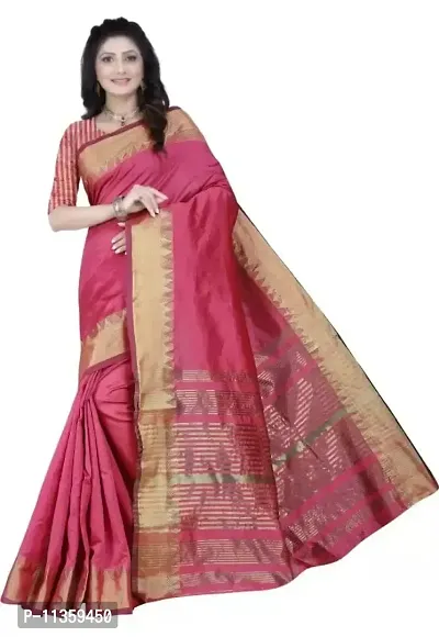VASTRAM FABRICS Women's Banarasi Silk Banarasi Saree with Unstitched Blouse Piece (Maroon)