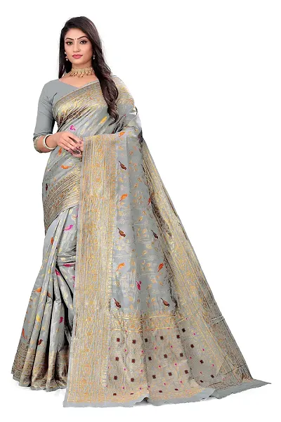 VASTRAM FABRICS || Women's Banarasi Silk Banarasi Saree with Unstitched Blouse Piece.