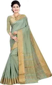 NEELHARI Women's Banarasi Silk Saree With Blouse Piece (KR1-RAMA_Turquoise)-thumb2