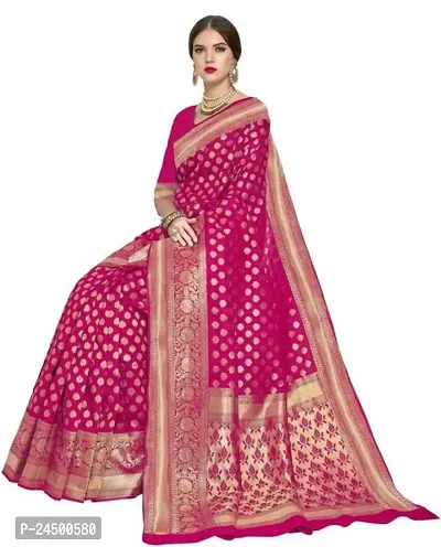 Classic Silk Blend Saree with Blouse Piece for Women