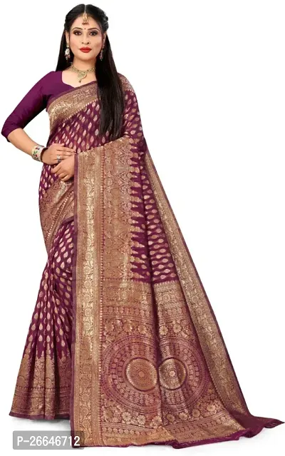Classic Woven Saree with Blouse piece-thumb0