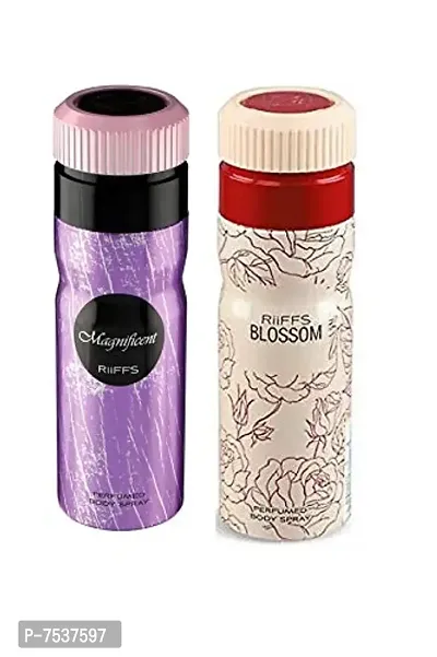COMBO Riiffs MAGNIFICENT + BLOSSOME Perfume Deodorant spray 200ml Each {pack of 2}