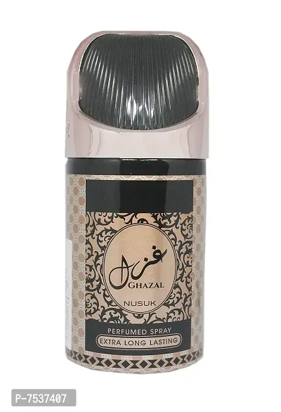 NUSUK GAZAL Deo Perfumed Body Spray For Men  Women 250 ml