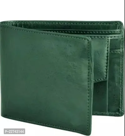 Designer Green Artificial Leather Solid Two Fold Wallet-thumb0