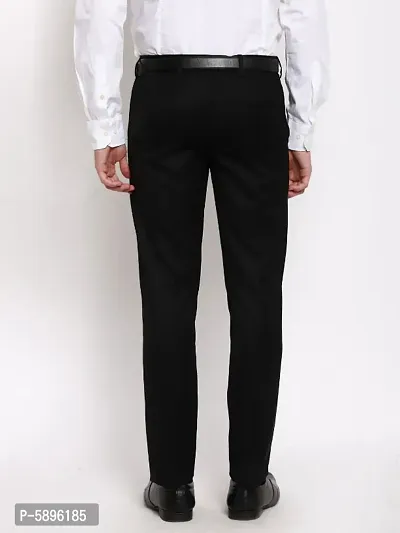 Cliths Black Slim Fit Formal Trousers for Men-thumb5