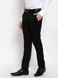 Cliths Black Slim Fit Formal Trousers for Men-thumb1