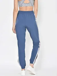 Women's Blue Stylish Striped Track Jogger, Yoga Pants, Running Lower-thumb1