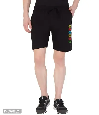 Men's Black Stylish Printed Cotton Casual Shorts for Daily wear/ Bermuda shorts for men cotton-thumb0