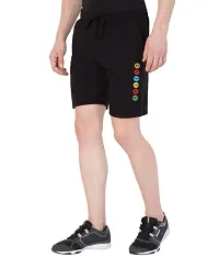 Men's Black Stylish Printed Cotton Casual Shorts for Daily wear/ Bermuda shorts for men cotton-thumb2