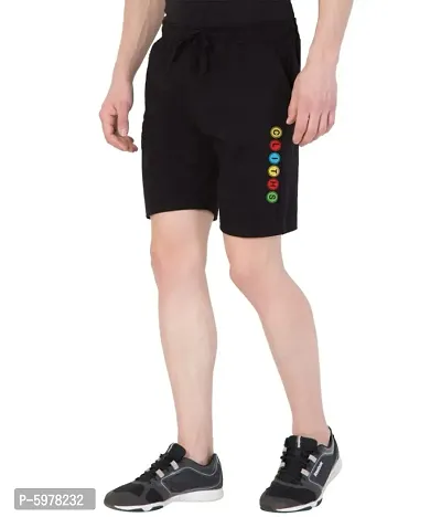 Men's Black Stylish Printed Cotton Casual Shorts for Daily wear/ Bermuda shorts for men cotton-thumb3