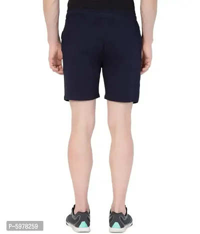 Men's Navy Blue Stylish Printed Cotton Casual Shorts for Daily wear/ Bermuda shorts for men cotton-thumb2