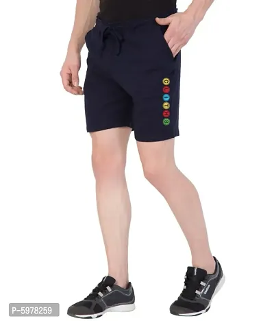 Men's Navy Blue Stylish Printed Cotton Casual Shorts for Daily wear/ Bermuda shorts for men cotton-thumb3
