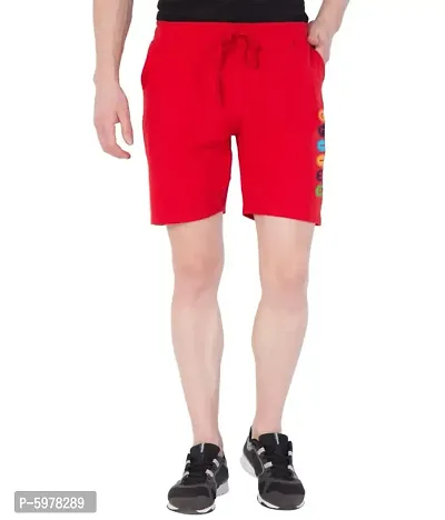 Men's Red Stylish Printed Cotton Casual Shorts for Daily wear/ Bermuda shorts for men cotton-thumb0