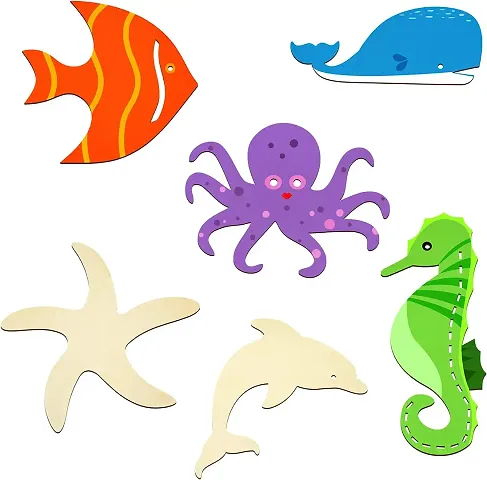 Cliths Wooden Ocean Animal Cutouts for Art  Craft