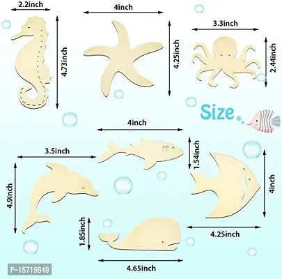 Cliths Wooden Ocean Animal Cutouts for Art  Craft-thumb2
