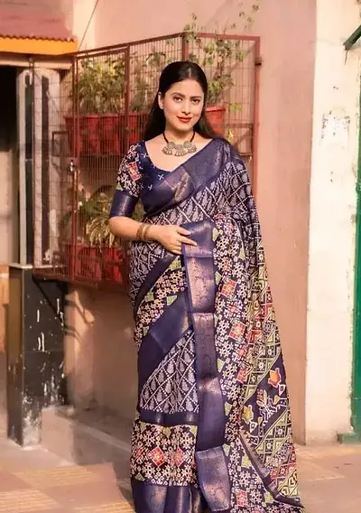 Must Have Jute Silk Saree with Blouse piece 