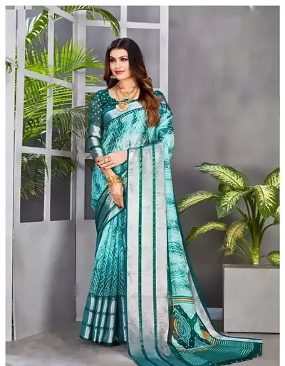Attractive Crepe Saree with Blouse piece 