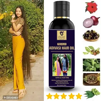 ENJAVE  Maha Bhringraj Hair oil For Hair Fall Control,Adivasi Hair Growth Oil,Hair Regrowth Oil,Ayurveda hair Oil, adivasi bhringraj hair oil,maha bhringraj hair oil 50ml Pack of 1-thumb0