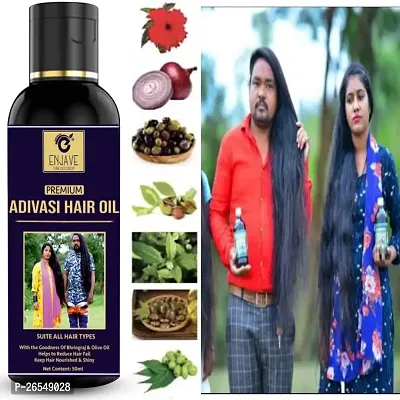 ENJAVE  Maha Bhringraj Hair oil For Hair Fall Control,Adivasi Hair Growth Oil,Hair Regrowth Oil,Ayurveda hair Oil, adivasi bhringraj hair oil,maha bhringraj hair oil 50ml Pack of 1