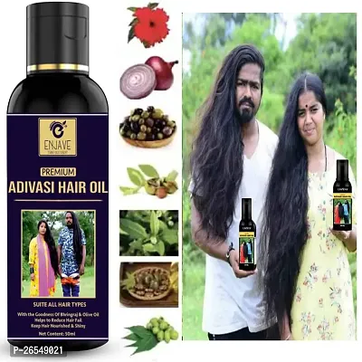 ENJAVE  Maha Bhringraj Hair oil For Hair Fall Control,Adivasi Hair Growth Oil,Hair Regrowth Oil,Ayurveda hair Oil, adivasi bhringraj hair oil,maha bhringraj hair oil 50ml Pack of 1-thumb0