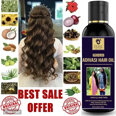 ENJAVE  Maha Bhringraj Hair oil For Hair Fall Control,Adivasi Hair Growth Oil,Hair Regrowth Oil,Ayurveda hair Oil, adivasi bhringraj hair oil,maha bhringraj hair oil 50ml Pack of 1-thumb0