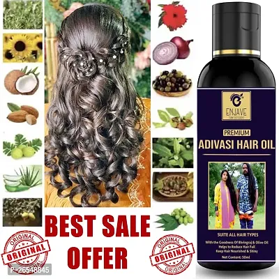 ENJAVE  Maha Bhringraj Hair oil For Hair Fall Control,Adivasi Hair Growth Oil,Hair Regrowth Oil,Ayurveda hair Oil, adivasi bhringraj hair oil,maha bhringraj hair oil 50ml Pack of 1