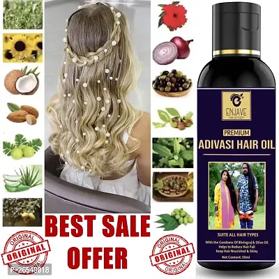 ENJAVE  Maha Bhringraj Hair oil For Hair Fall Control,Adivasi Hair Growth Oil,Hair Regrowth Oil,Ayurveda hair Oil, adivasi bhringraj hair oil,maha bhringraj hair oil 50ml Pack of 1