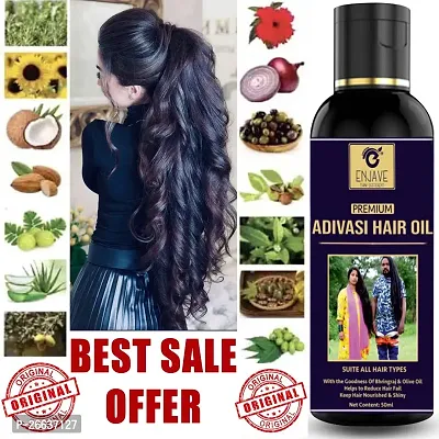 ENJAVE  Maha Bhringraj Hair oil For Hair Fall Control,Adivasi Hair Growth Oil,Hair Regrowth Oil,Ayurveda hair Oil, adivasi bhringraj hair oil,maha bhringraj hair oil 50ml Pack of 1-thumb0