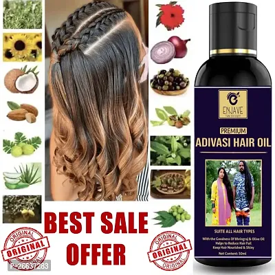 ENJAVE  Maha Bhringraj Hair oil For Hair Fall Control,Adivasi Hair Growth Oil,Hair Regrowth Oil,Ayurveda hair Oil, adivasi bhringraj hair oil,maha bhringraj hair oil 50ml Pack of 1-thumb0