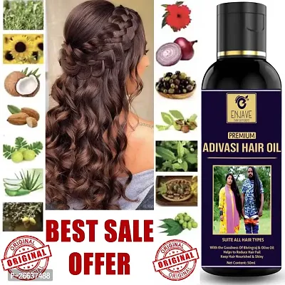 ENJAVE  Maha Bhringraj Hair oil For Hair Fall Control,Adivasi Hair Growth Oil,Hair Regrowth Oil,Ayurveda hair Oil, adivasi bhringraj hair oil,maha bhringraj hair oil 50ml Pack of 1-thumb0